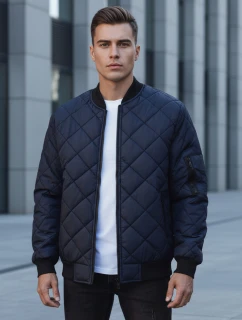 Pánská prošívaná bunda bomber tmavě modrá TX2217