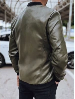 Pánská zelená kožená bunda FashionStreet TX4707 Pánská zelená kožená bunda FashionStreet TX4707