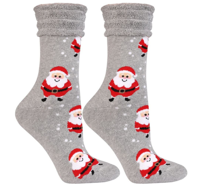 Vánoční ponožky Gift 1 šedé se Santou