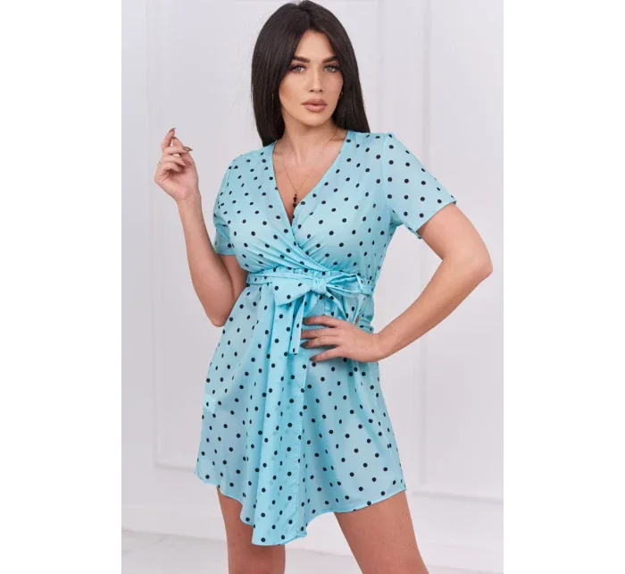 Mátové puntíkované šaty