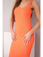 Dámské viskózové žebrované šaty na ramínkách oranžová Dámské viskózové žebrované šaty na ramínkách oranžová