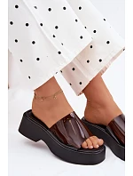 Dámské platformové sandály s průhledným páskem Černé Selestia Dámské platformové sandály s průhledným páskem Černé Selestia