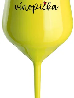 VÍNOPIČKA - žlutá nerozbitná sklenice na víno 470 ml