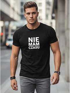 Pánské bavlněné tričko s vtipnými nápisy černé FashionStreet NX0114R