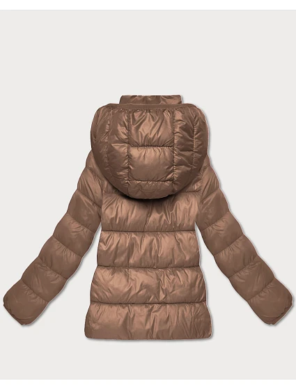 Dámská prošívaná zimní bunda ve velbloudí barvě v délce k model 21758393 - HONEY WINTER Dámská prošívaná zimní bunda ve velbloudí barvě v délce k model 21758393 - HONEY WINTER
