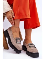 Pohodlné semišové mokasíny béžové model 21613237 - Boto