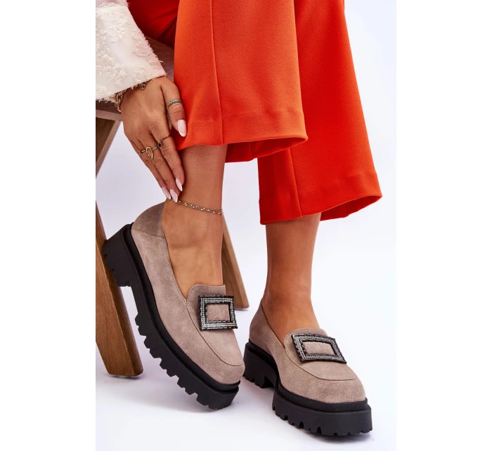 Pohodlné semišové mokasíny béžové model 21613237 - Boto