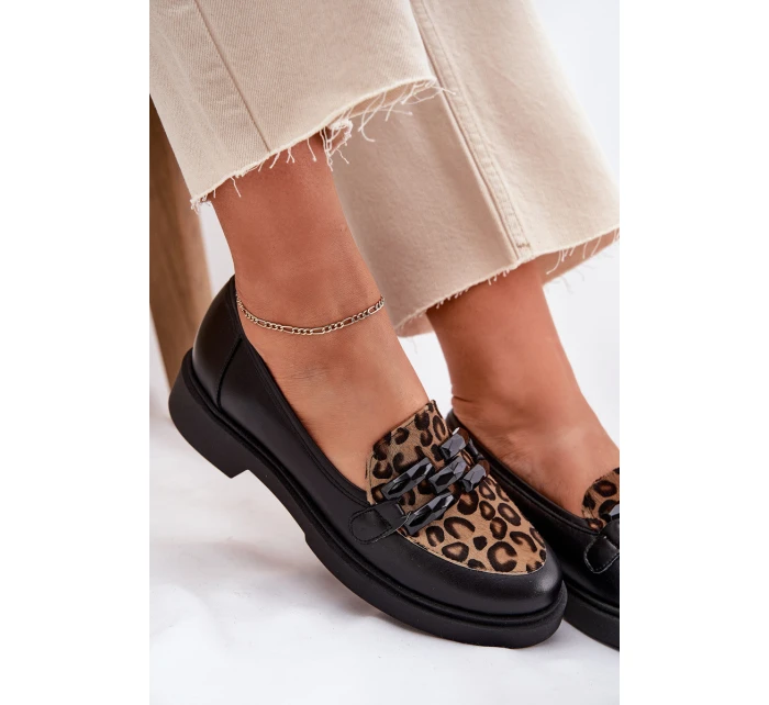 Kožené Mokasíny S Ozdobou A Černé model 21695716 - Laura Messi