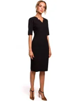 M455 Šaty s výstřihem do V - černé M455 Šaty s výstřihem do V - černé