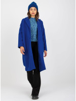 Kobaltový dámský kabát s kapsami OCH BELLA