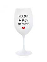 NEJLEPŠÍ SESTŘE NA SVĚTĚ - bílá sklenice na víno 350 ml