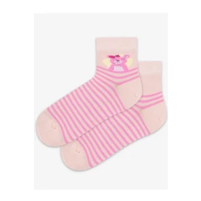 TENKÉ PONOŽKY BARVA 2-6 LET DÍVKY ROSE 21-23