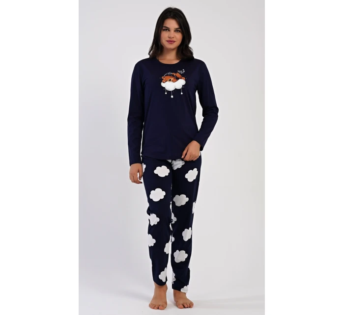Dámské pyžamo dlouhé Méďa na obláčku Dámské pyžamo dlouhé Méďa na obláčku