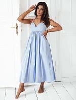 ELIENE modré bavlněné midi šaty FashionStreet EY2441