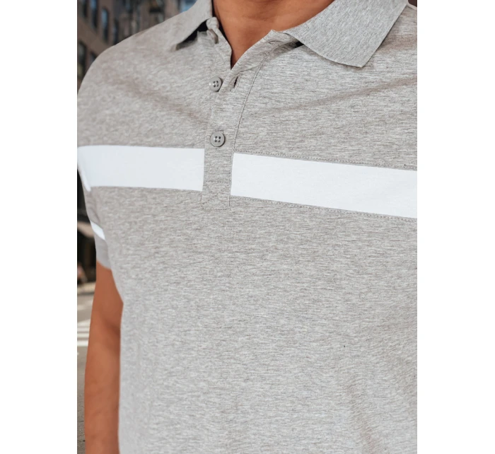 Pánská polokošile s pruhy šedá FashionStreet PX0629