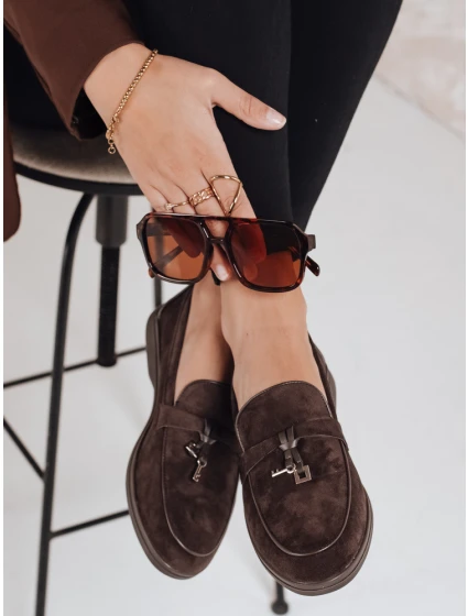 Dámské semišové hnědé mokasíny FashionStreet ZY1181