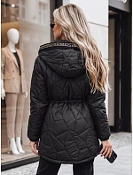 Dámská prošívaná bunda s kapucí, černá, FashionStreet TY5393 Dámská prošívaná bunda s kapucí, černá, FashionStreet TY5393