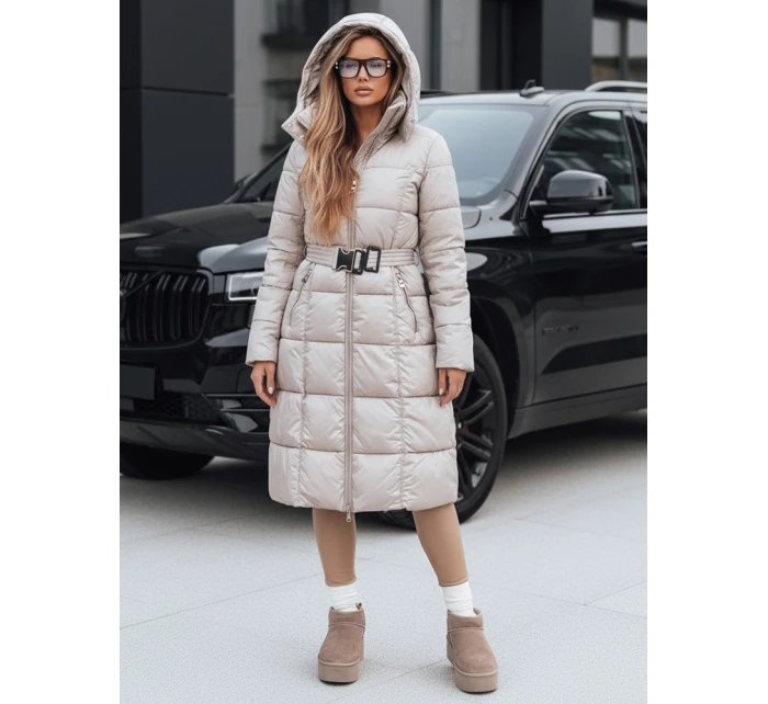 Dámská prošívaná zimní bunda s kapucí FashionStreet béžová TY5490