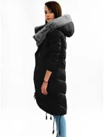 Černá dlouhá zimní bunda s kapucí model 21241716 - Libland Černá dlouhá zimní bunda s kapucí model 21241716 - Libland