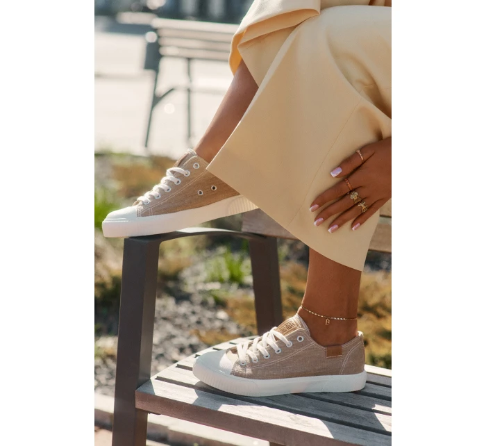 Dámské Textilní Tenisky Big Star RR274795 Béžové Dámské Textilní Tenisky Big Star RR274795 Béžové