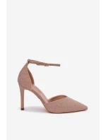 Třpytivé lodičky s páskem model 21788291 - Boto Třpytivé lodičky s páskem model 21788291 - Boto