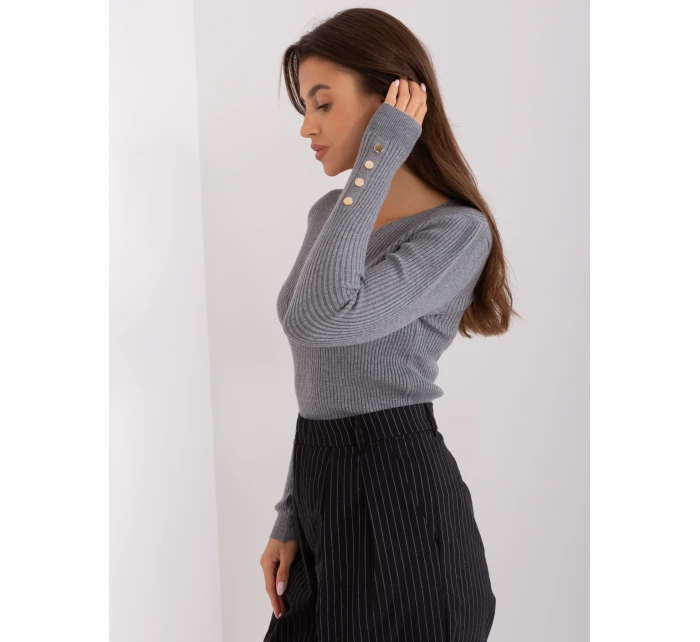 Sweter PM SW model 18969971 ciemny szary - FPrice Sweter PM SW model 18969971 ciemny szary - FPrice