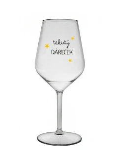 TEKUTÝ DÁREČEK - čirá nerozbitná sklenice na víno 470 ml