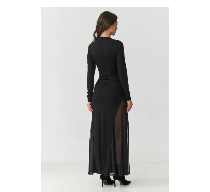 Dámské společenské dlouhé šaty M902 Černá - Makadamia