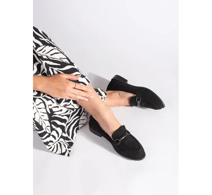 Moderní mokasíny dámské černé bez podpatku Moderní mokasíny dámské černé bez podpatku