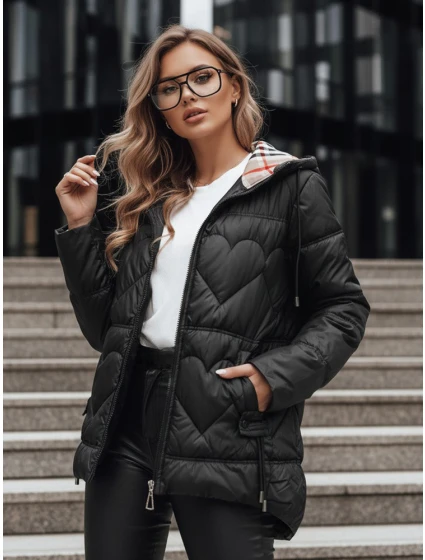 Dámská prošívaná bunda OLMO černá FashionStreet TY4242 Dámská prošívaná bunda OLMO černá FashionStreet TY4242