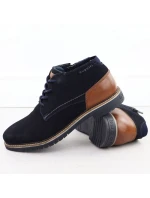 Pánské semišové kožené boty tmavě modré model 21906024 - Bugatti