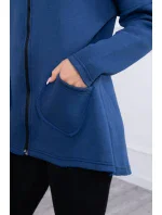 Zateplená mikina s delšími zády a kapsami z džínoviny