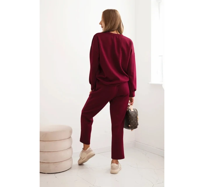 Dámský komplet z viskózy s ozdobným motivem a kalhotami model 21285315 - K-Fashion Dámský komplet z viskózy s ozdobným motivem a kalhotami model 21285315 - K-Fashion