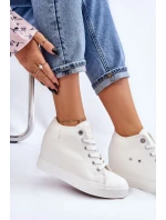 Vysoké tenisky na klínu Big Star Bílé model 21608832 - Big Star Shoes Vysoké tenisky na klínu Big Star Bílé model 21608832 - Big Star Shoes