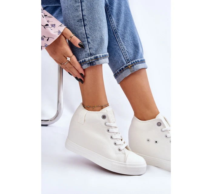 Vysoké tenisky na klínu Big Star Bílé model 21608832 - Big Star Shoes Vysoké tenisky na klínu Big Star Bílé model 21608832 - Big Star Shoes