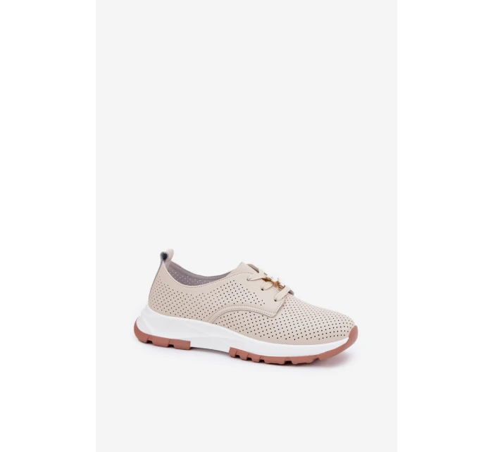 Kožené Polobotky Dámské S   Béžové model 21692665 - Artiker