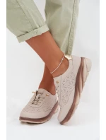 Kožené semišové dámské tenisky s otvory Sergio Leone SP-002 světle hnědé Kožené semišové dámské tenisky s otvory Sergio Leone SP-002 světle hnědé