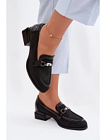 Dámské polobotky na podpatku s ozdobným detailem Černé Meliva