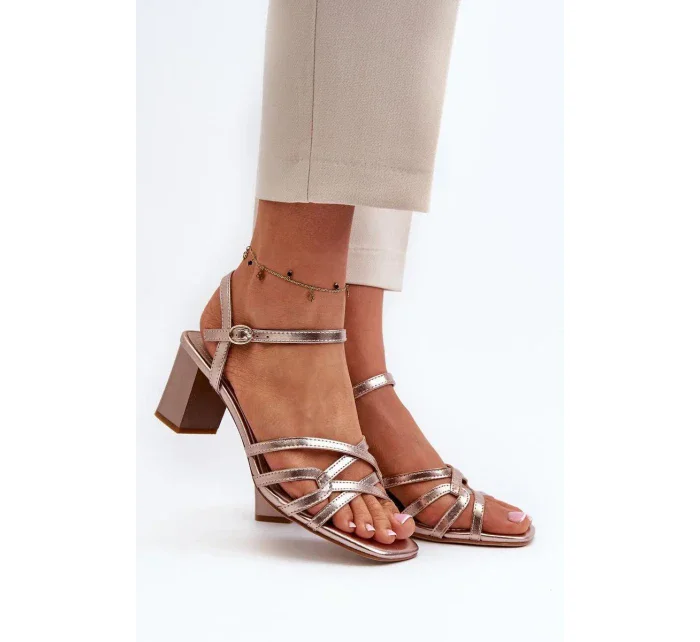 Sandály na podpatku model 195745 Step in style Sandály na podpatku model 195745 Step in style