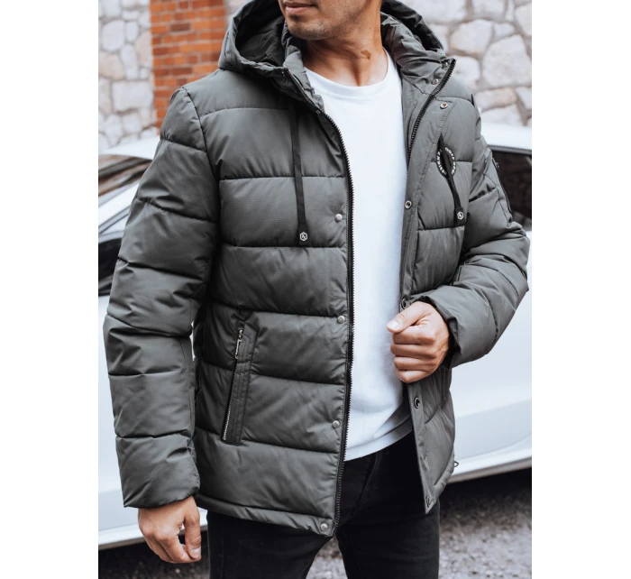 Pánská prošívaná zimní bunda s kapucí FashionStreet graphite TX5053