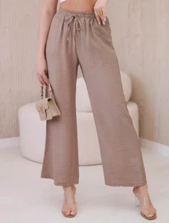 Viskózové kalhoty se širokými nohavicemi model 22103383 - K-Fashion