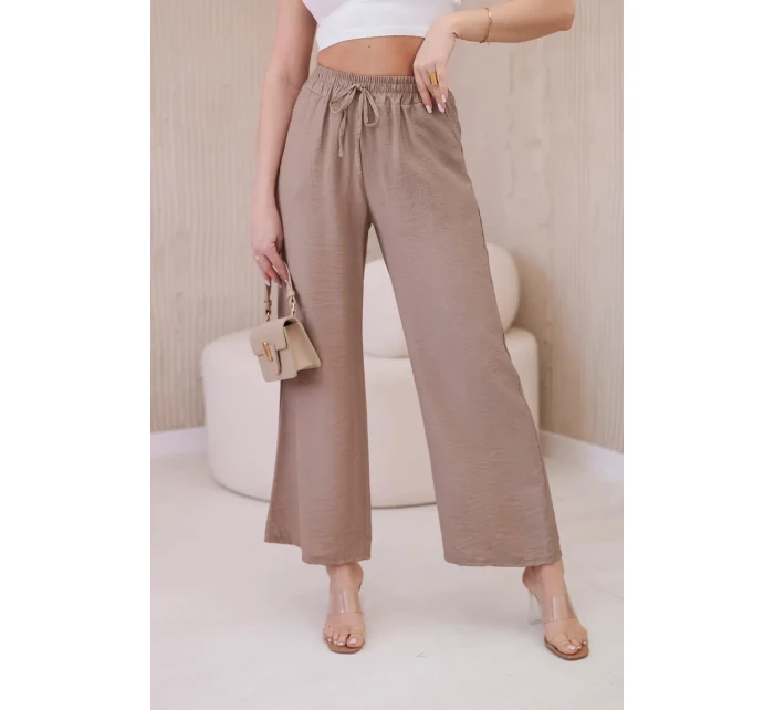 Viskózové kalhoty se širokými nohavicemi Fango