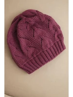 Dámská zimní čepice s vlnou a strukturální tkaninou K432 tmavě fialová Dámská zimní čepice s vlnou a strukturální tkaninou K432 tmavě fialová