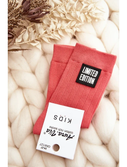 Dětské Hladké Ponožky S model 21643534 Růžové - Aura.via Dětské Hladké Ponožky S model 21643534 Růžové - Aura.via