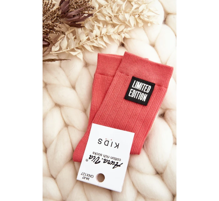 Dětské Hladké Ponožky S model 21643534 Růžové - Aura.via Dětské Hladké Ponožky S model 21643534 Růžové - Aura.via