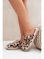 Dámské Kožešinové Pantofle Panterka Bežové model 21681213 - Inblu
