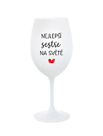NEJLEPŠÍ SESTŘE NA SVĚTĚ - bílá sklenice na víno 350 ml