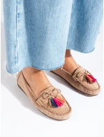 Komfortní dámské  mokasíny hnědé bez podpatku