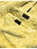 Žlutá melanžová plyšová dámská mikina model 15512678 - J.STYLE
