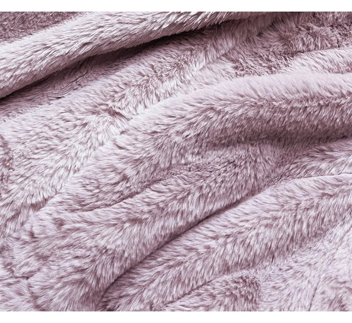 Krátká růžová dámská kožešinová bunda (R8050-81)